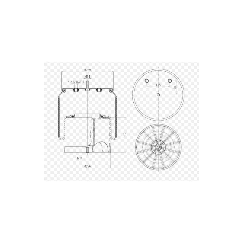 Coussin d'air pour Iveco 5802380495 - 5803074131