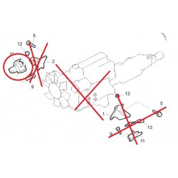 Plot caoutchouc élastique D ou G, sur support Moteur, pour Renault Maxity 5001875411