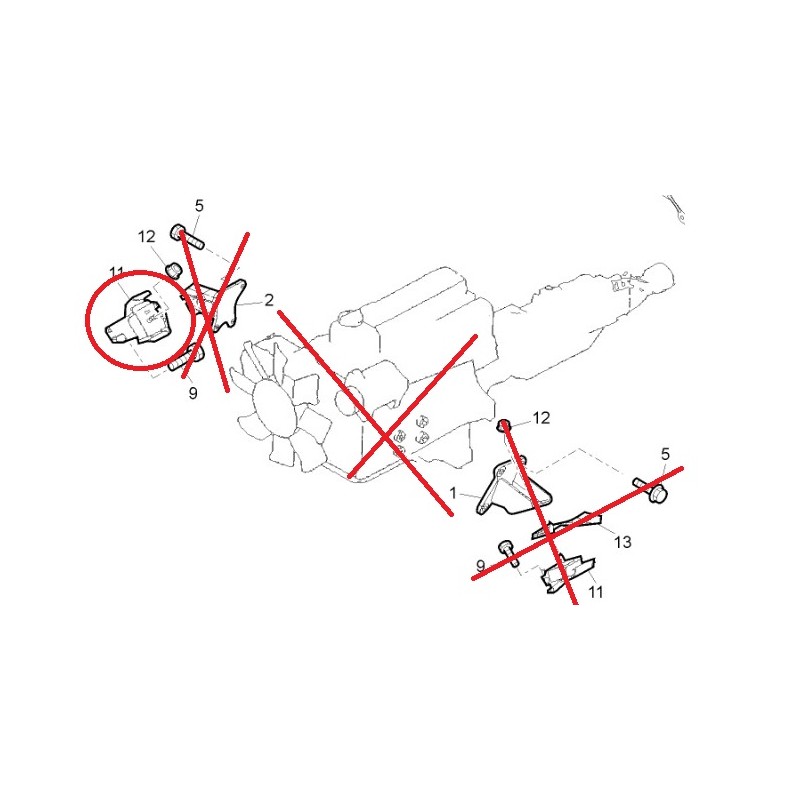 Plot caoutchouc élastique D ou G, sur support Moteur, pour Renault Maxity 5001875411