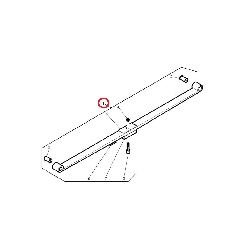 Ressort à lame, avant, avec douilles et étoquio, pour Renault 5010267598