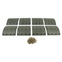 Jeu segments frein 8 pouces, pour 1 essieu + rivets, cote 0 pour Scania