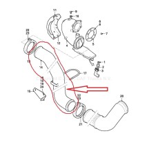 Tube échappement sortie turbo pour Daf CF