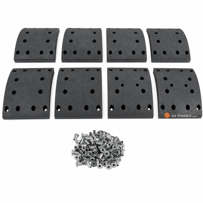 Kit de garnitures de frein à tambour essieu avant pour IVECO - 0000002992114 0000002996508 — réf. 44T-K5ASXX, pièce détachée poids lourd
