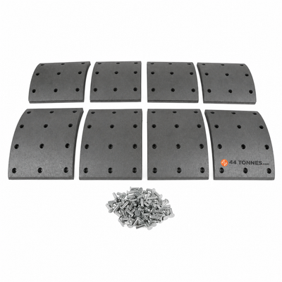 Kit de garnitures de frein à tambour essieu arrière pour VOLVO - 0003092694 0003097168 1504661 — réf. 44T-KHR3AD, pièce détachée poids lourd