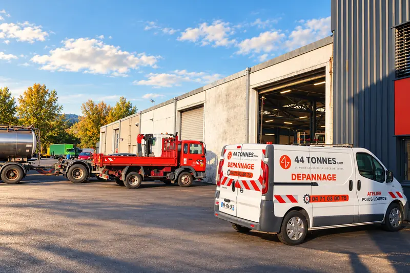 Atelier poids lourd 44TONNES en Haute-Loire avec camion-grue et véhicule de dépannage